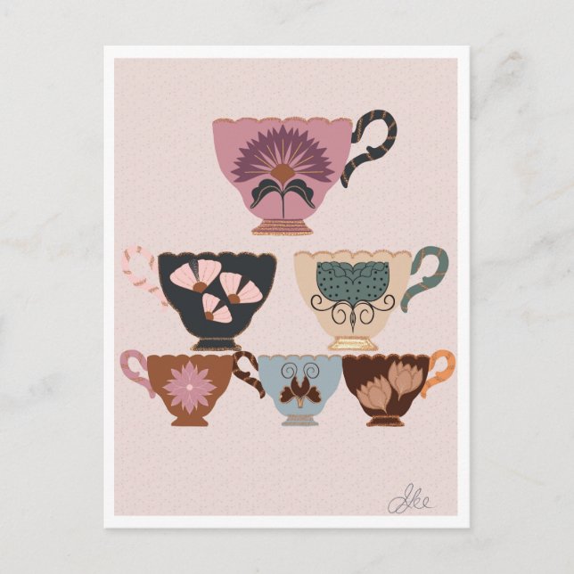 Rococo Revival Teacup| Whimsical Vintage Charm  Postcard (Front)