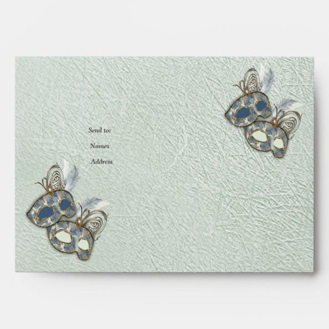 Rococo Rich Pattern design with Masks Envelope (Front)