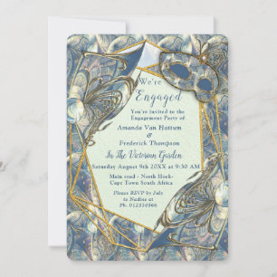 Rococo Rich Romantic Gold Reliefs & Masks Invitati Invitation