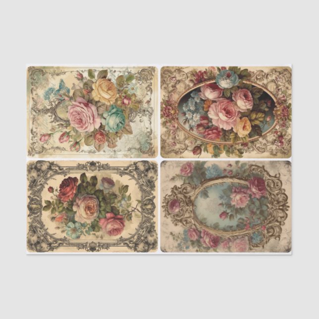 Rococo Roses  Tissue Paper (Front)