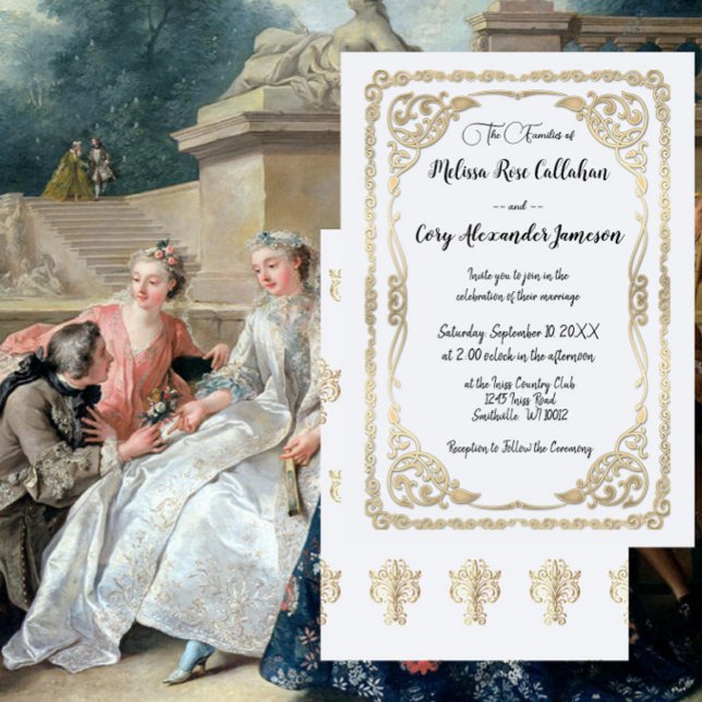 Rococo Style French Ornate Wedding Invitation (Creator Uploaded)