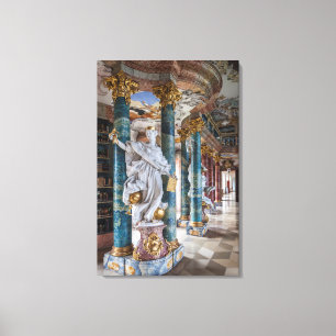 Rococo-Style Library Interior Canvas Print