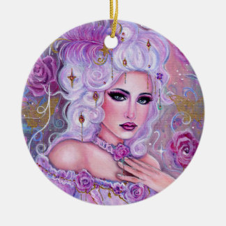 Rococo valentine fantasy art by Renee Lavoie Ceramic Ornament