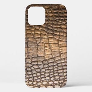 ?rocodile leather. Brown Leather background and te iPhone 12 Case