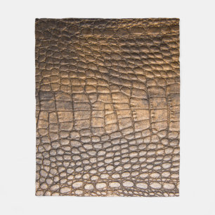 ?rocodile leather. Brown Leather background and te Fleece Blanket