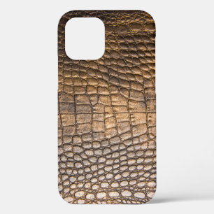 ?rocodile leather. Brown Leather background and te iPhone 12 Case