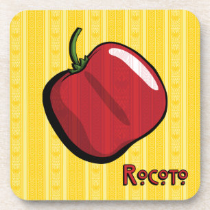 Rocoto Chili Pepper Plastic Coaster