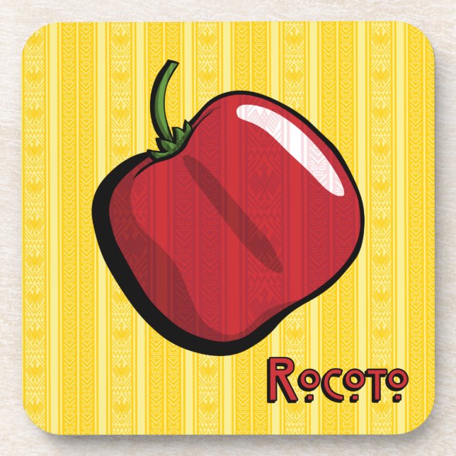 Rocoto Chili Pepper Plastic Coaster (Front)