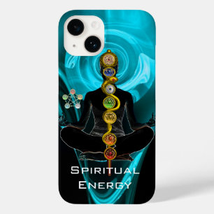 ROD ASCLEPIUS,7 CHAKRAS YOGA LOTUS POSE Blue Case-Mate iPhone 14 Case