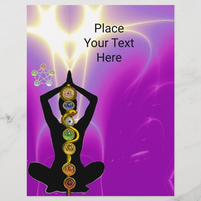 ROD OF ASCLEPIUS,7 CHAKRAS YOGA LOTUS POSE Pink Flyer (Front)