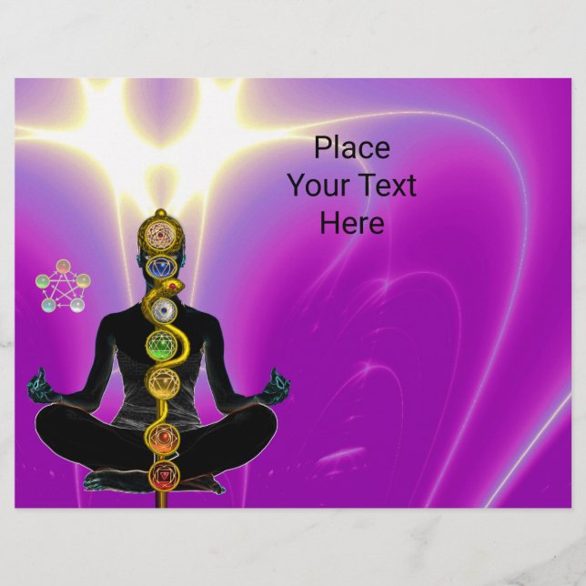 ROD OF ASCLEPIUS,7 CHAKRAS YOGA LOTUS POSE Pink  Flyer (Front)