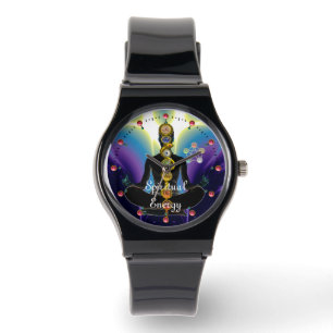 ROD OF ASCLEPIUS 7 CHAKRAS,YOGA LOTUS POSE Purple Watch