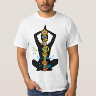 ROD OF ASCLEPIUS 7 CHAKRAS ,YOGA LOTUS POSE T-Shirt