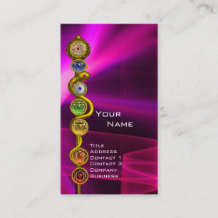 ROD OF ASCLEPIUS,7 CHAKRAS,YOGA ,SPIRITUAL ENERGY BUSINESS CARD