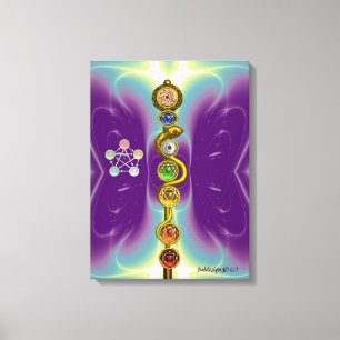 ROD OF ASCLEPIUS 7 CHAKRAS,YOGA ,SPIRITUAL ENERGY CANVAS PRINT