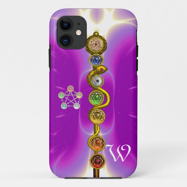 ROD OF ASCLEPIUS 7 CHAKRAS,YOGA ,SPIRITUAL ENERGY Case-Mate iPhone CASE (Back)