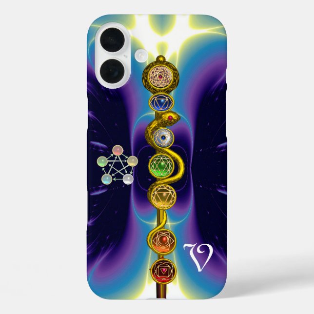 ROD OF ASCLEPIUS 7 CHAKRAS,YOGA ,SPIRITUAL ENERGY Case-Mate iPhone CASE (Back)