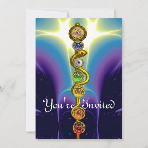 ROD OF ASCLEPIUS 7 CHAKRAS,YOGA ,SPIRITUAL ENERGY INVITATION