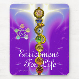 ROD OF ASCLEPIUS,7 CHAKRAS,YOGA ,SPIRITUAL ENERGY MOUSE PAD