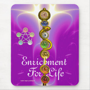 ROD OF ASCLEPIUS,7 CHAKRAS,YOGA ,SPIRITUAL ENERGY MOUSE PAD