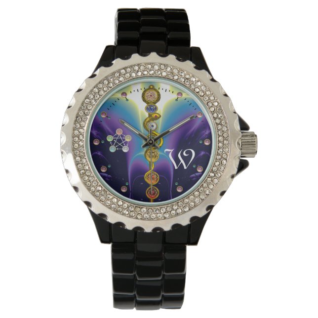 ROD OF ASCLEPIUS 7 CHAKRAS,YOGA ,SPIRITUAL ENERGY WATCH (Front)