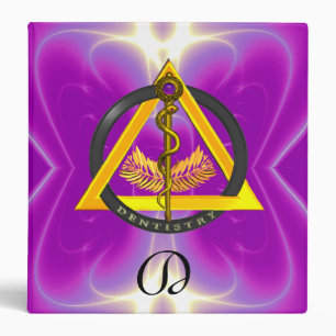 ROD OF ASCLEPIUS DENTIST DENTISTRY MONOGRAM BINDER
