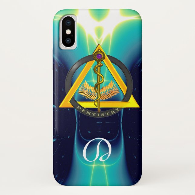 ROD OF ASCLEPIUS DENTIST DENTISTRY MONOGRAM Case-Mate iPhone CASE (Back)