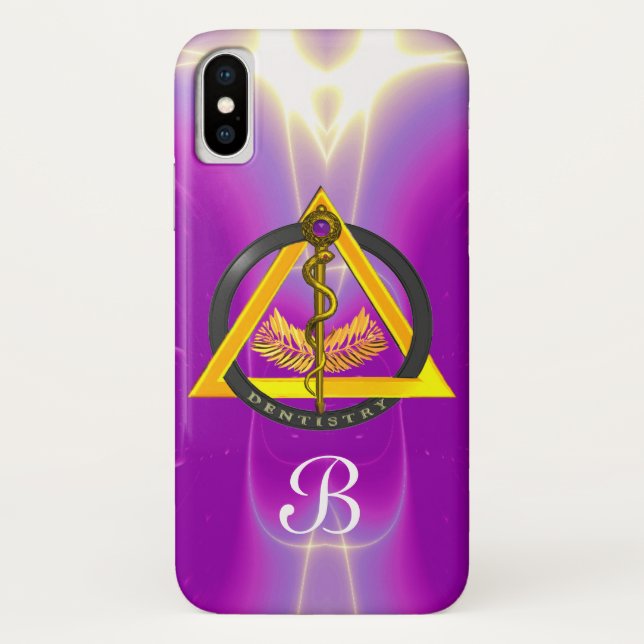 ROD OF ASCLEPIUS DENTIST DENTISTRY MONOGRAM Case-Mate iPhone CASE (Back)