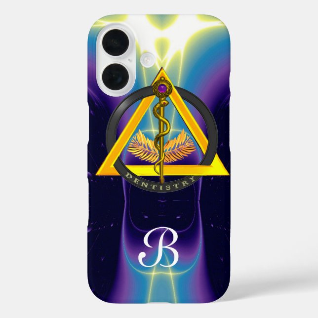 ROD OF ASCLEPIUS DENTIST DENTISTRY MONOGRAM Case-Mate iPhone CASE (Back)