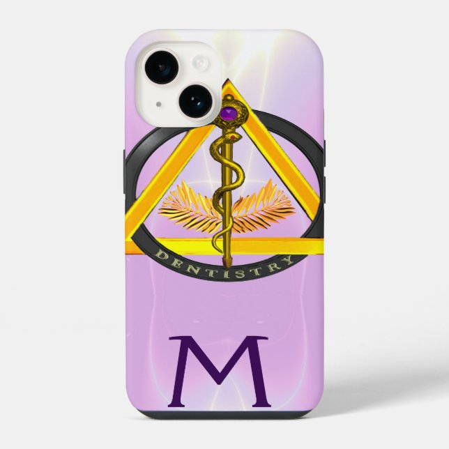 ROD OF ASCLEPIUS DENTIST DENTISTRY MONOGRAM iPhone CASE (Back)