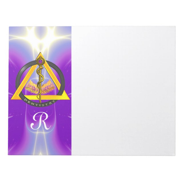 ROD OF ASCLEPIUS DENTIST DENTISTRY MONOGRAM NOTEPAD (Front)