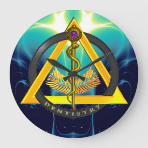 ROD OF ASCLEPIUS DENTIST DENTISTRY SYMBOL LARGE CLOCK