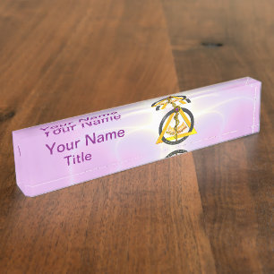 ROD OF ASCLEPIUS DENTIST DENTISTRY SYMBOL Lilac Nameplate