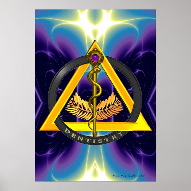 ROD OF ASCLEPIUS DENTIST DENTISTRY SYMBOL POSTER (Front)