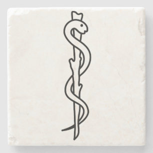 Rod of Asclepius Stone Coaster
