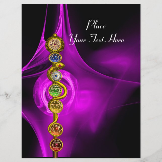 ROD OF ASCLEPIUS WITH 7 CHAKRAS ,SPIRITUAL ENERGY FLYER (Back)