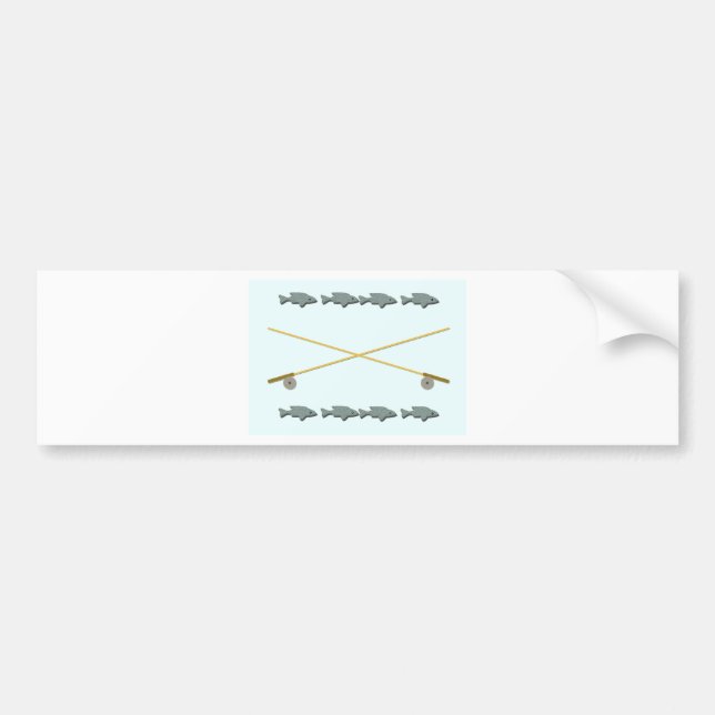 Rod Reel Fish Bumper Sticker (Front)