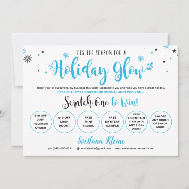 Rodan and Fields Christmas Scratch Off Cards (Front)