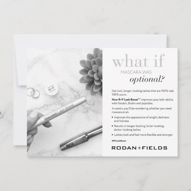Rodan And Fields Lash Boost Cards (Back)