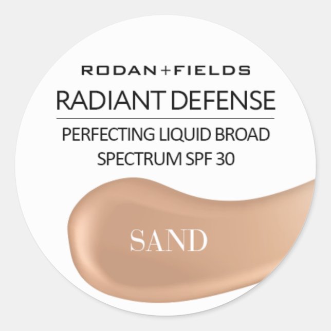 Rodan and Fields Radiant Defence Stickers | Sand (Front)