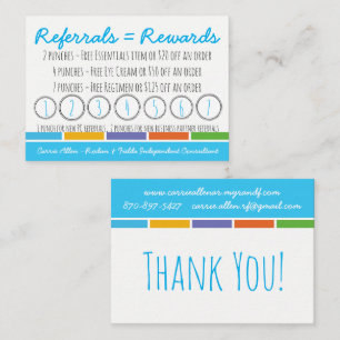 Rodan & Fields Referral Punch Caard Loyalty Card