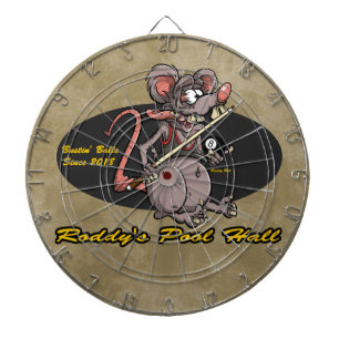Roddy Rat Cartoon Rat Fink Billiards Pool Hall Dartboard