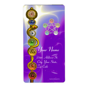 RODE D'ASCLEPIUS AVEC 7 CHAKRAS, ÉNERGIE SPIRITUEL