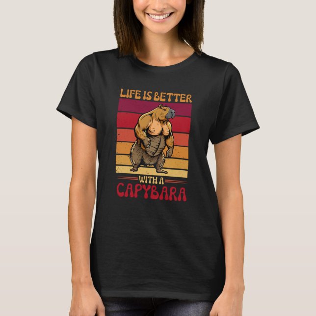 Rodent Bodybuilder With A Capybara T-Shirt (Front)