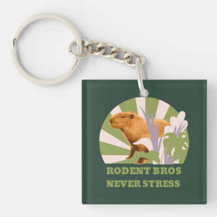 Rodent Bros Never Stress Capybara Keychain
