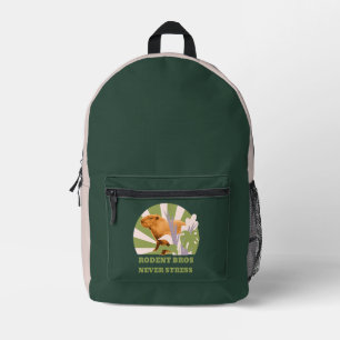 Rodent Bros Never Stress Capybara Printed Backpack