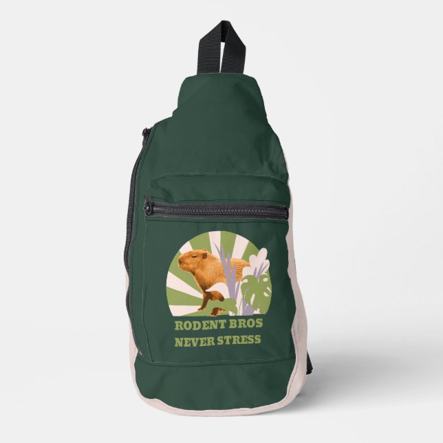 Rodent Bros Never Stress Capybara Sling Bag (Front)