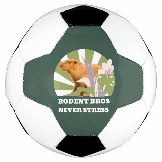 Rodent Bros Never Stress Capybara Soccer Ball (Front)