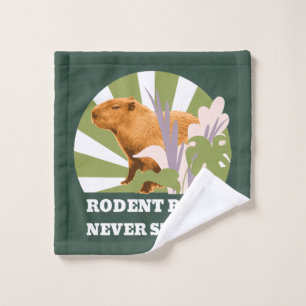 Rodent Bros Never Stress Funny Capybara Wash Cloth