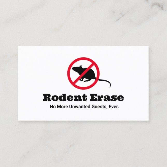 Rodent Control Rat Exterminator  Business Card (Front)